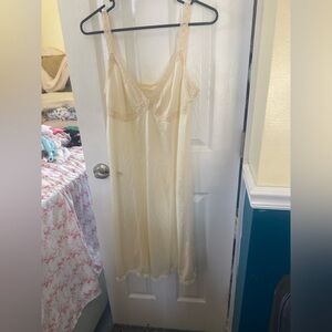 Elegant Cream Lace Nightgown